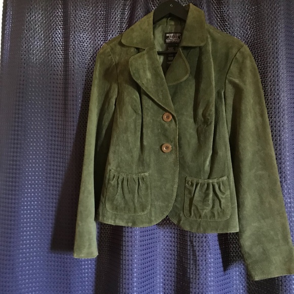 Wear Else? Green Suede Leather Jacket - Picture 1 of 3